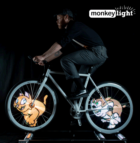 自転車 monkeyLight これは未来の痛ホイールだ！ LEDライトで自転車を8ビットカラー