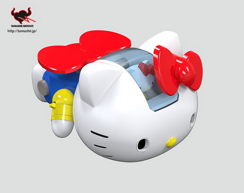 ハローキティ ロケット型 キティさん、超合金ロボになる 変形してロケットパンチを