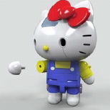 キティさん、超合金ロボになる 変形してロケットパンチを