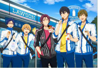Free! ローソンコラボ ミニポスター 七瀬遙＆橘真琴＆竜ヶ崎怜 3本 遙や真琴のミニポスターが先着でもらえる ローソン「Free!」お