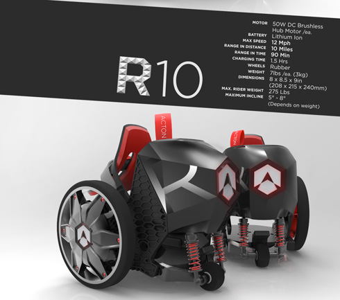 Action RocketSkates R10 電動ローラースケート 電動ローラースケート「RocketSkates」に乗りスイーっと実際に