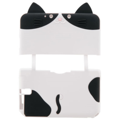 ニンテンドー3DS LLをかわいいネコ型に変身させるシリコンカバー