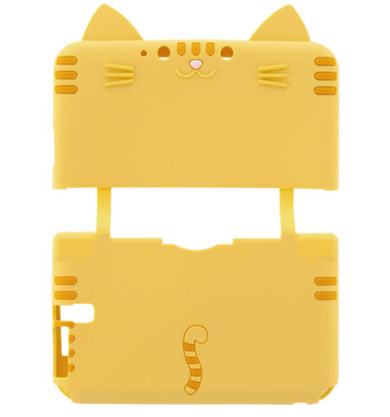ニンテンドー3DS LLをかわいいネコ型に変身させるシリコンカバー