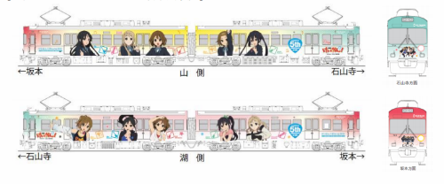 けいおん！」放送開始5周年 京阪電車大津線をラッピング電車が