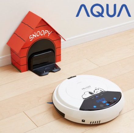 AQUA PEANUTS スヌーピー ロボットクリーナー 掃除機 ドックハウス付 ほのぼのするおそうじタイム スヌーピーのロボットクリーナーが
