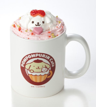 P*ა様 ポムポムプリン カフェ　マスコット　マカロン　タグ付き サンリオ ポムポムプリン Cafe TSUBAKI マカロン マスコット