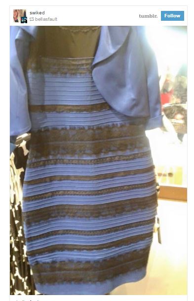 「青と黒」か「白と金」に見える例のドレス