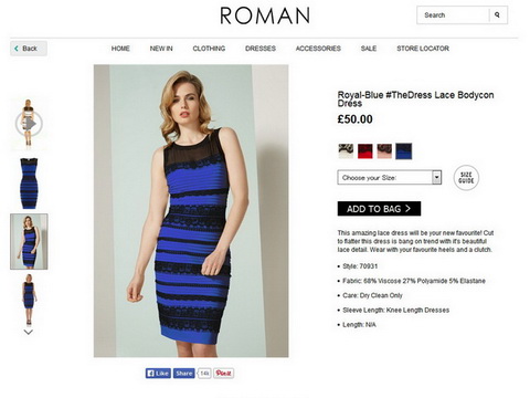 青黒と白金に見える例のドレス