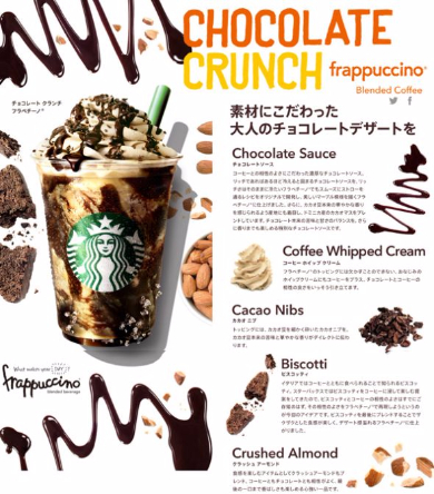 チョコレート クランチ フラペチーノ