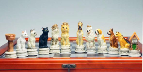 ラスト　犬 猫　チェス駒 ラスト 犬 猫 チェス駒 犬用品