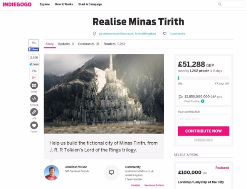 ロード・オブ・ザ・リングに出てきた都市作りたいから3600億円
