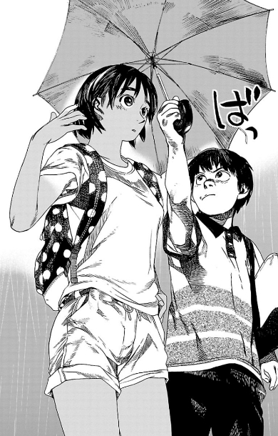 目は口ほどにものを言う。そんな言葉が当てはまるくらいに、上場の熱のこもった目が富士山さんに向けられている ©オジロマコト／双葉社