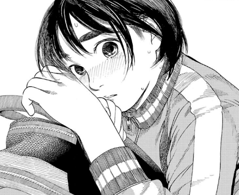 大きく見開かれた瞳に吸い込まれそう。変形コマのため、ここでは四角く切り抜いている ©オジロマコト／双葉社