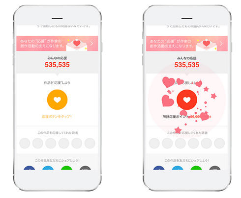 手持ちの応援ポイントで何度でも応援可能に
