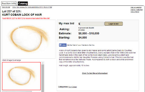 カート・コバーンの髪の毛