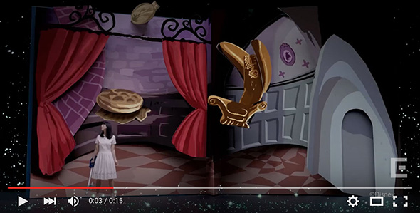 ファンタジー風な絵本の世界に迷い込む松井玲奈さん