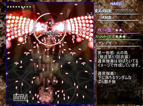 スペルカード（敵の必殺技）は小林幸子さんをイメージしたもの