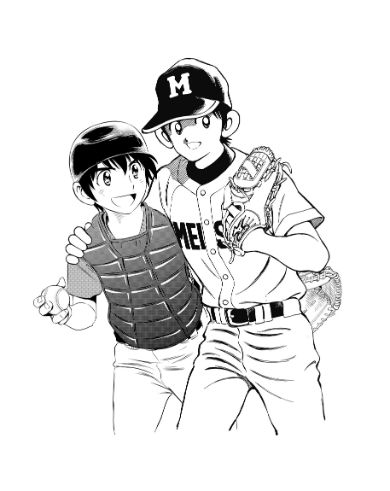 あだち充「MIX」×満田拓也「MAJOR 2nd」の合作イラストが公開 12