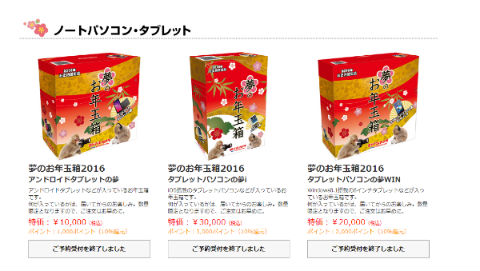 2016年夢のお年玉箱