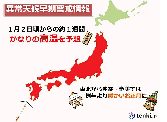 お正月は暖かい