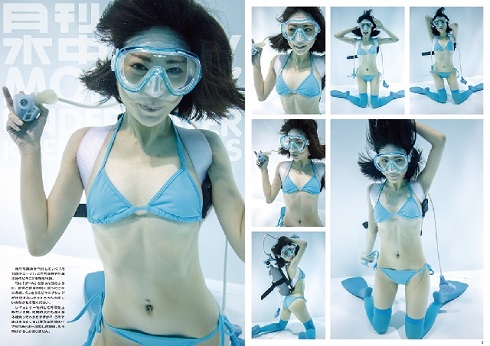 「月刊水中ニーソ」2月号真縞しまりすさんポーズ集1