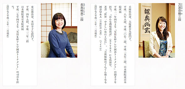 万波奈穂三段と長島梢恵二段