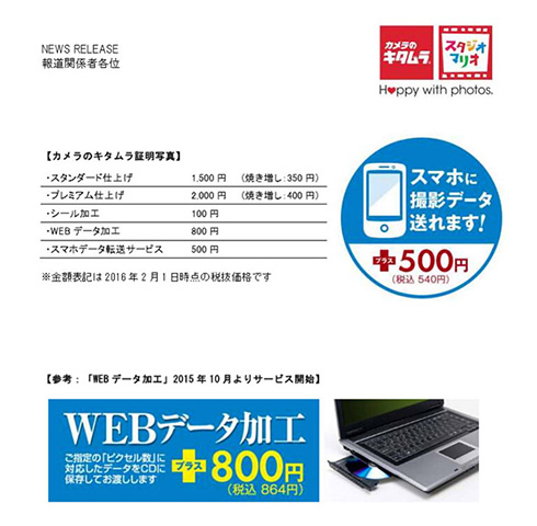 キタムラ料金表