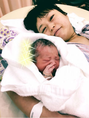 男の子を出産したまぁこさん