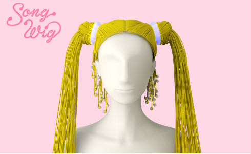 髪の毛がイヤフォンでできたウィッグ