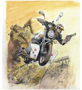 望月三起也「廃墟の飛葉」複製原画