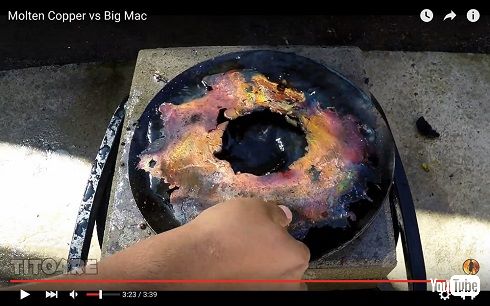 ビッグマックVSドロドロに溶けた銅