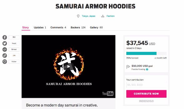 着るだけでサムライになれるパーカー