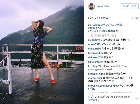 チャイナドレス姿の内田理央さん