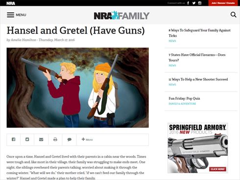 銃を持ったヘンゼルとグレーテル
