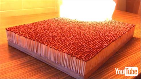 6000本のマッチに点火