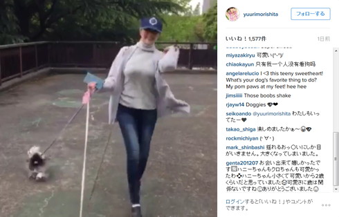 犬の散歩をする森下悠里さん