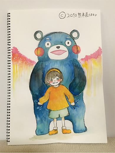 能年さんによる「くまモンがんばれ絵」