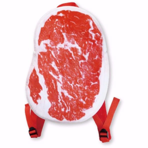 生肉リュックで肉好きアピール