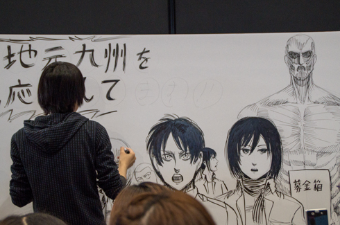 進撃の巨人 ライブペイント 進撃だと分かったとき