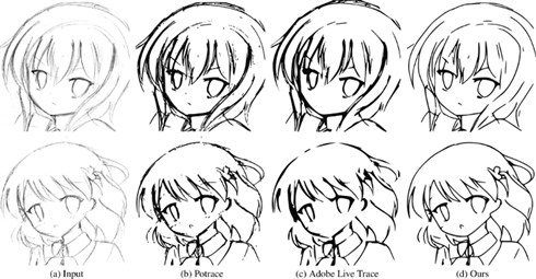 ラフスケッチの自動線画化