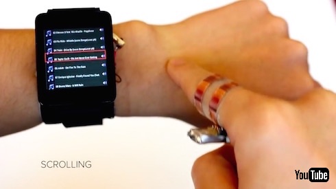 皮膚で操作する「Skin Track」