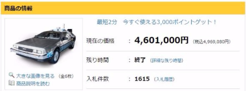 実物大 デロリアン レプリカ オークション