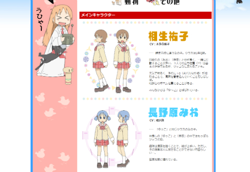 アニメ「日常」登場キャラクター