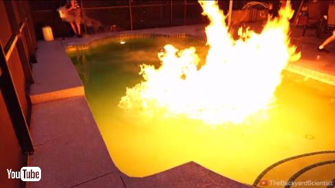 プール ジエチルエーテル 液体窒素 実験動画