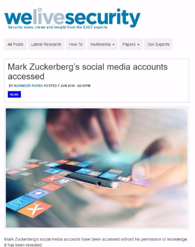 マーク・ザッカーバーグ SNSアカウント 無断アクセス
