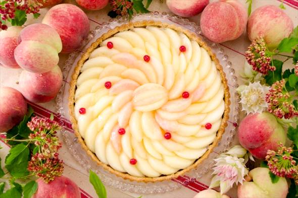 桃のタルト