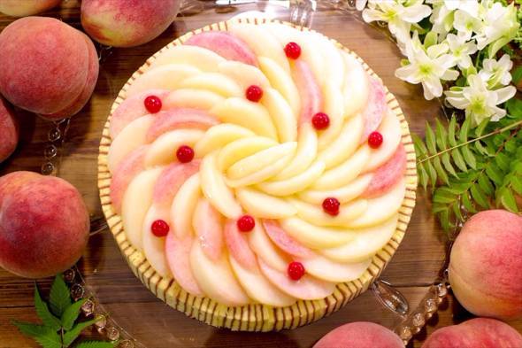 桃のタルト
