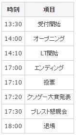 タイムテーブル