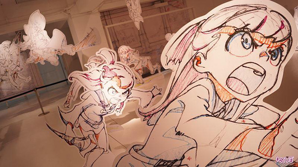 「『リトルウィッチアカデミア』とアニメミライ 〜等身大原動画でみる作画の魔術〜展」より