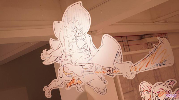 「『リトルウィッチアカデミア』とアニメミライ 〜等身大原動画でみる作画の魔術〜展」より